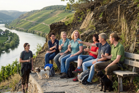 Eine Gruppe Wanderer bei einer Weinwanderung