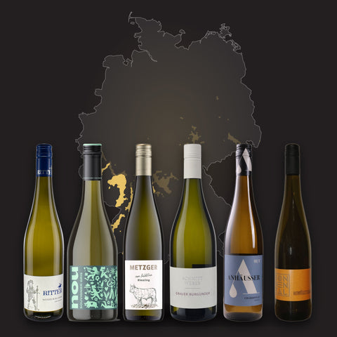 Weinpaket Weißwein trocken: Weißburgunder trocken, NOU Souvignier Gris, Riesling vom Kalkstein, Grauburgunder Klassik, Chardonnay trocken, Gewürztraminer