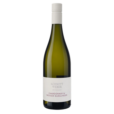 Eine Flasche Chardonnay & Weißburgunder vom Weingut Schmitt-Weber an der Saar