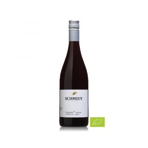 Flasche roten Weins von Weingut Schmidt.