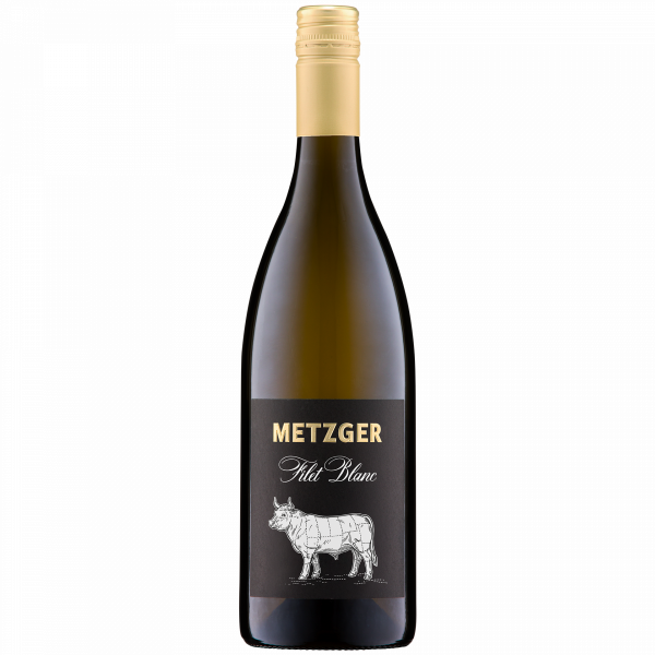 Weißweinflasche von Metzger, Filét Blanc.